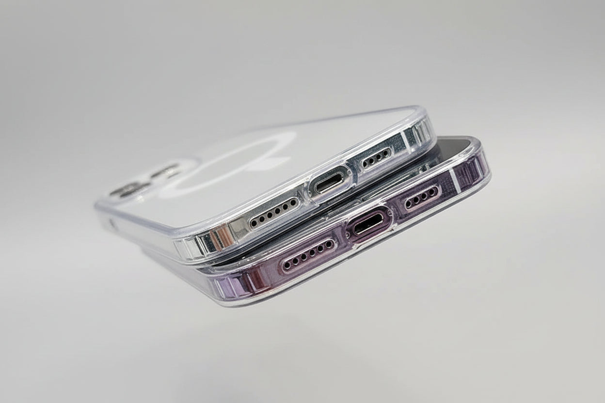 shockproof transparent iPhone case with magnetic ring