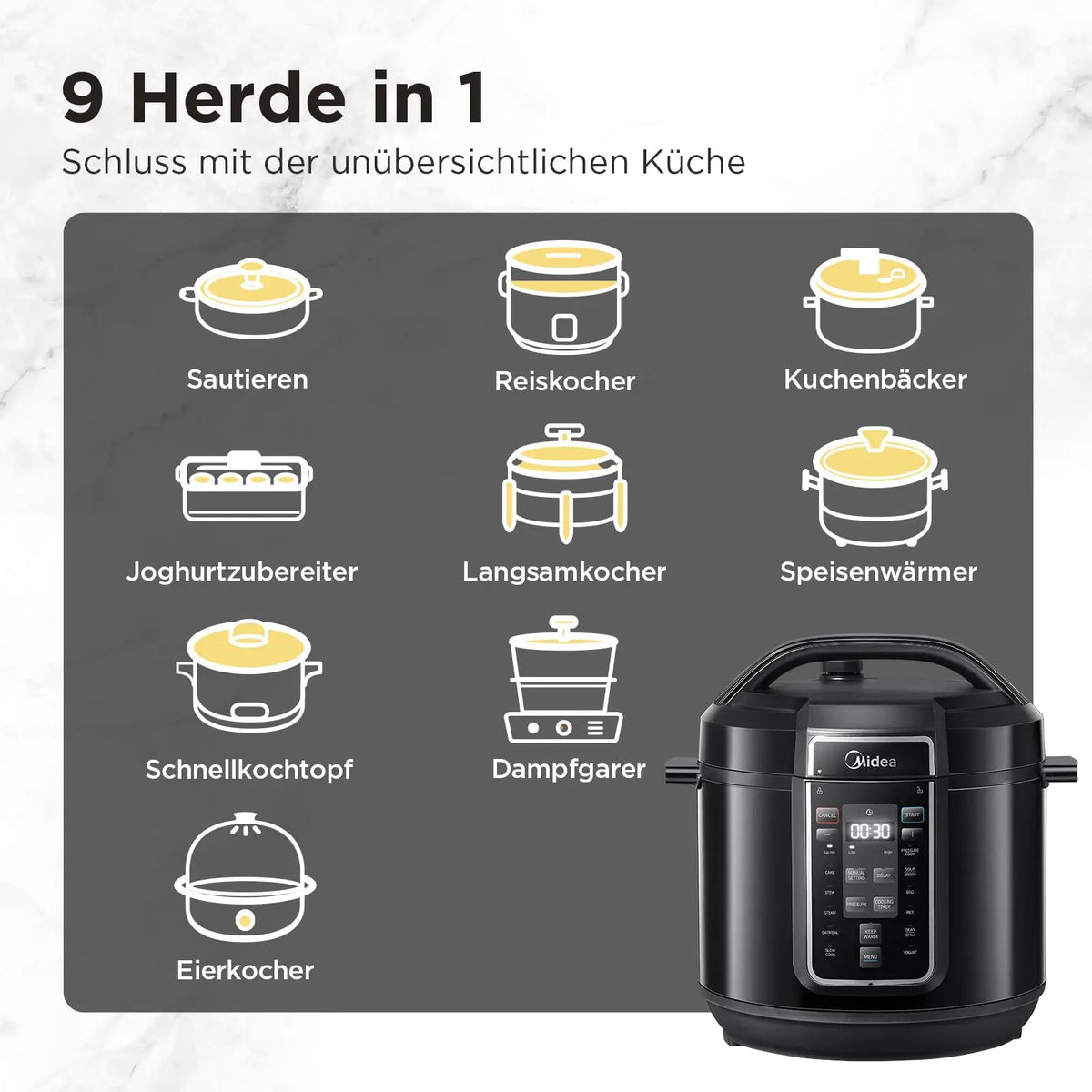 Midea Comfee multi cooker with LCD display
