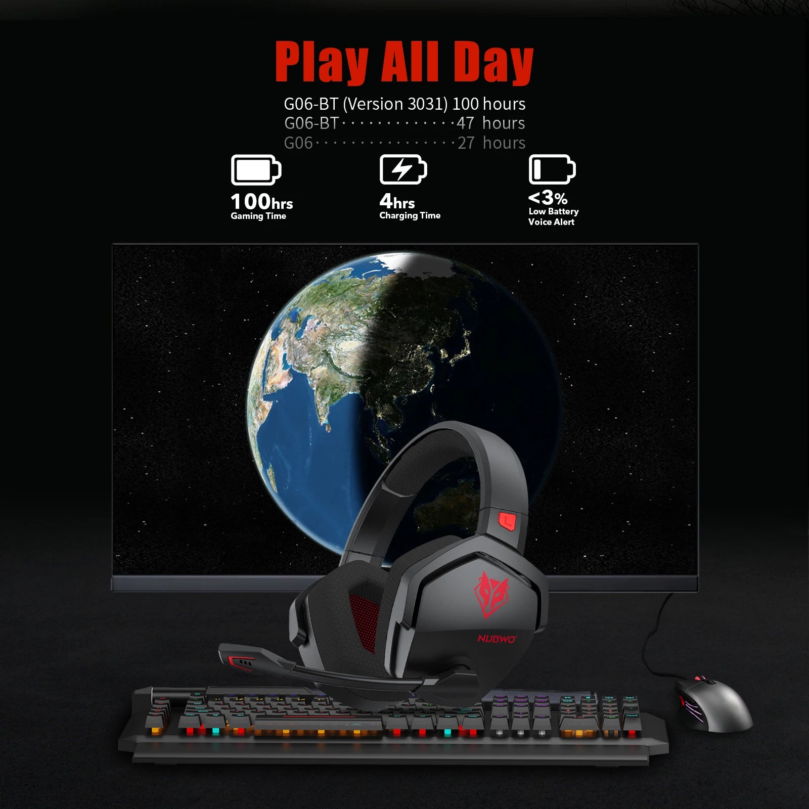 dual mode gaming headphones with USB dongle and wired