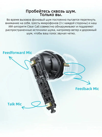 Bluetooth 6.0 earbuds with 54 hour battery life