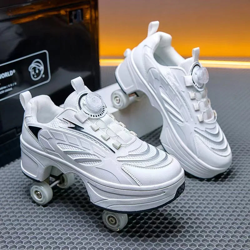 kids roller shoes 4 wheel retractable design