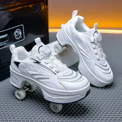 kids roller shoes 4 wheel retractable design