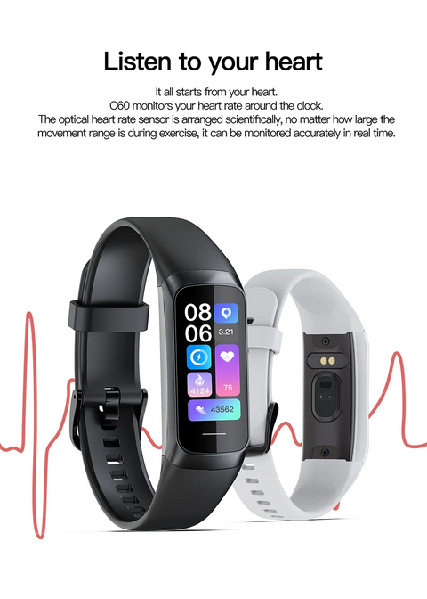 LIGE Amoled Heart Rate Blood Waterproof Smartwatch