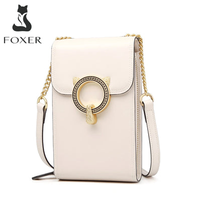 FOXER Brand Split Leather Girl Mini Crossbody Fashion Bag