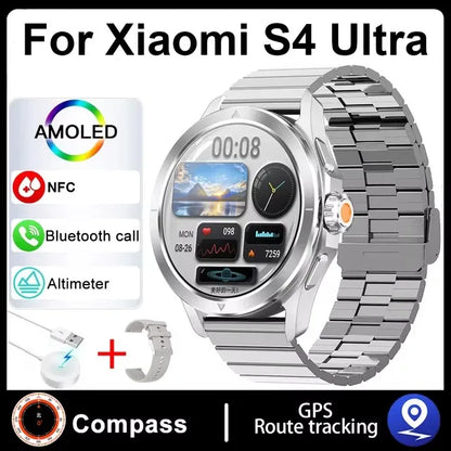 Smartwatch For Xiaomi S4 Ultra 1.53 inch AMOLED NFC GPS Compass Heart rate Tracking