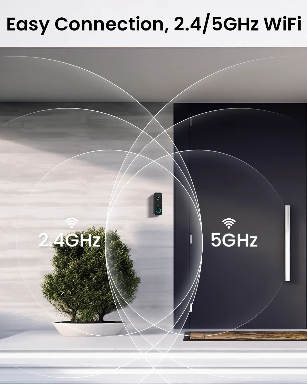 Video Doorbell Camera Wireless WiFi PIR Motion Detection Alexa 5MP