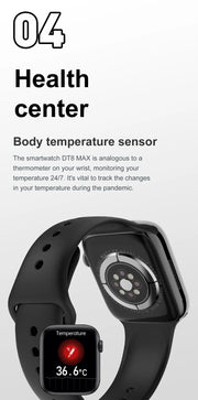 For Apple New GPS Smart Watch Series 9. Always Display Body Temperature, Calls, NFC