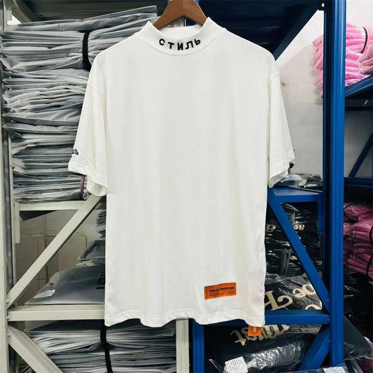 Best Top Quality Elegant Men's Classic Simple Oversize Letters Embroidery T-Shirt