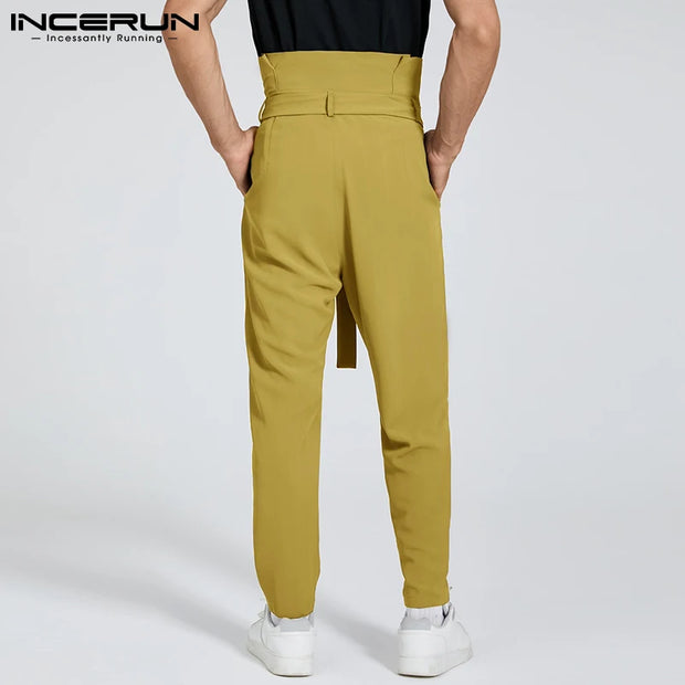 Solid Well Fitting Trousers Casual Street Lace-up Pocket Cargo