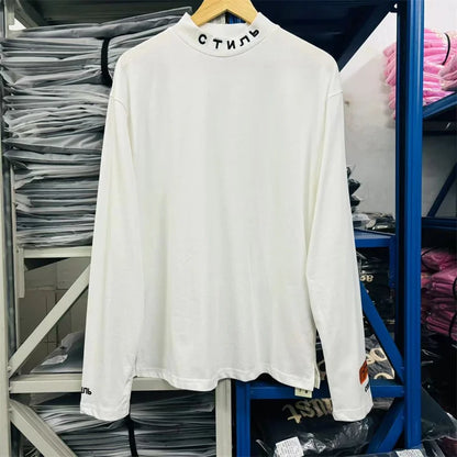 Maglietta da uomo elegante, classica, semplice e di alta qualità, con lettere oversize ricamate