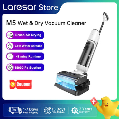 Laresar M5 Cordless Wet Dry Vacuum Cleaner 15000Pa Self-Cleaning