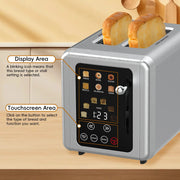 Macchina per il pane automatica domestica con touch screen per tostapane a due fette Goovi EU in acciaio inossidabile
