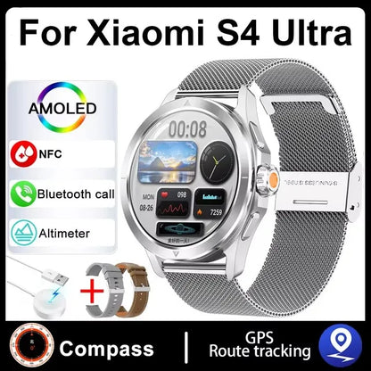 Smartwatch For Xiaomi S4 Ultra 1.53 inch AMOLED NFC GPS Compass Heart rate Tracking