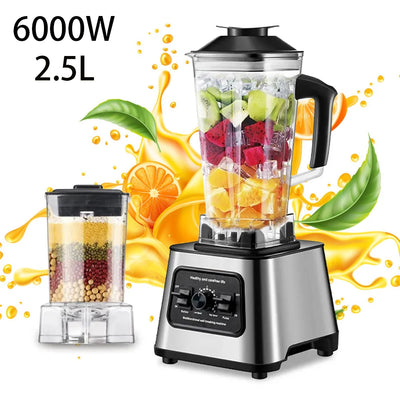 6000W Powerful Blender Mixer Juicer Smoothie 2.5L Container