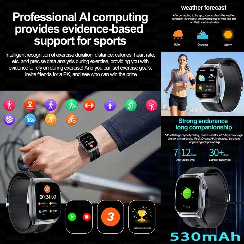 Smartwatch with Air Pump Sensor – Micro Health Examination & Sport Fitness Tracker