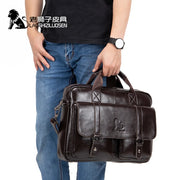 Vintage Male Casual Totes Business Handbag Cowhide Cross-body Bag