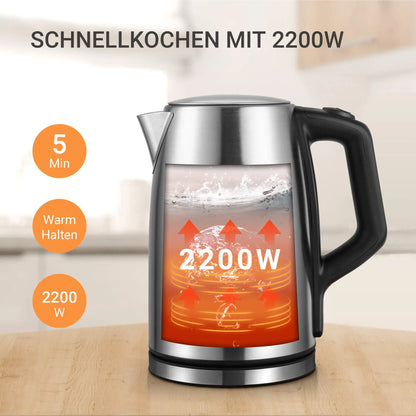 Midea Stainless Steel Kettle with Temperature Setting And Vast Volume