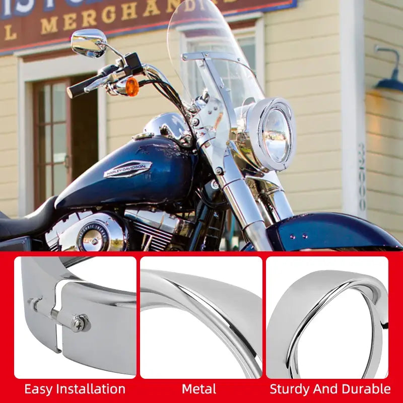 Motorcycle Headlight Trim Visor Ring 7’’ Bezel 4.5’’ LED Head Lamp For Harley Touring Road King Electra Glide