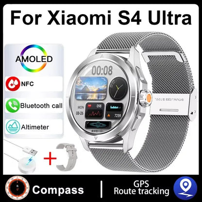 Smartwatch For Xiaomi S4 Ultra 1.53 inch AMOLED NFC GPS Compass Heart rate Tracking