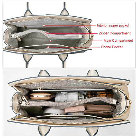 Foxer Women Large Capacity Scarves Commuter Split Leather Handbag