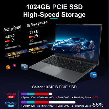 Ninkear Windows 11 PRO Computer A15 PLUS Laptop 15.6" IPS FHD AMD 57Wh Battery