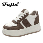 Fujin 7cm Genuine Leather Hidden Heel Breathable Chunky