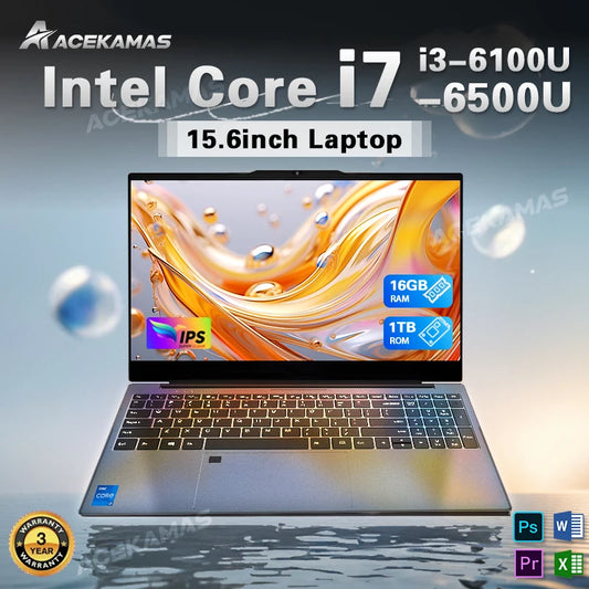 ACEKAMAS 15.6" Portable Laptop Computer Intel Core i7 Windows 11 Pro Notebook PC Gaming Laptops
