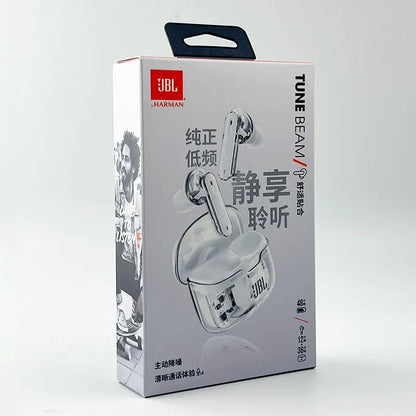 JBL TUNE BEAM GHOST Original TWS Bluetooth ANC Earphone BT 5.3 LE Audio IP54 Waterproof Active Noise Cancelling Earbuds With Mic