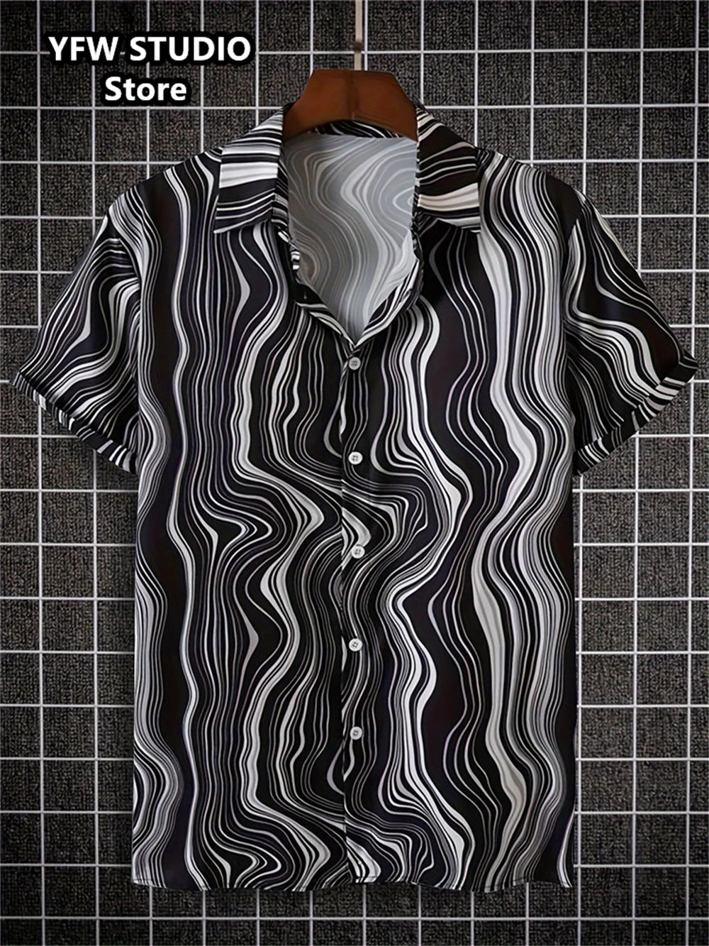 Camicia da spiaggia hawaiana estiva a maniche corte con stampa 3D alla moda
