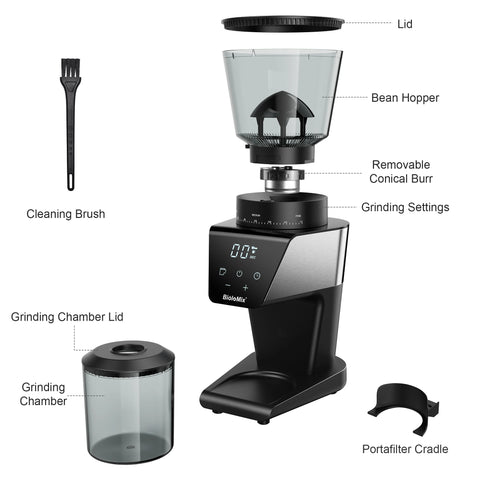 BioloMix Automatic Burr Mill Electric Coffee Grinder 30 Gears for Espresso