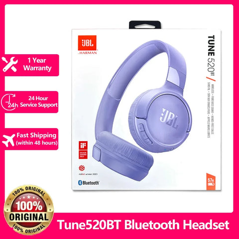 JBL 100% Original TUNE 520 BT Bluetooth Wireless Headphones with Microphone