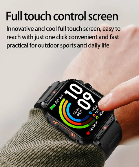 2024 New 1.95" Outdoor Military Smart Watch  For Xiaomi Android