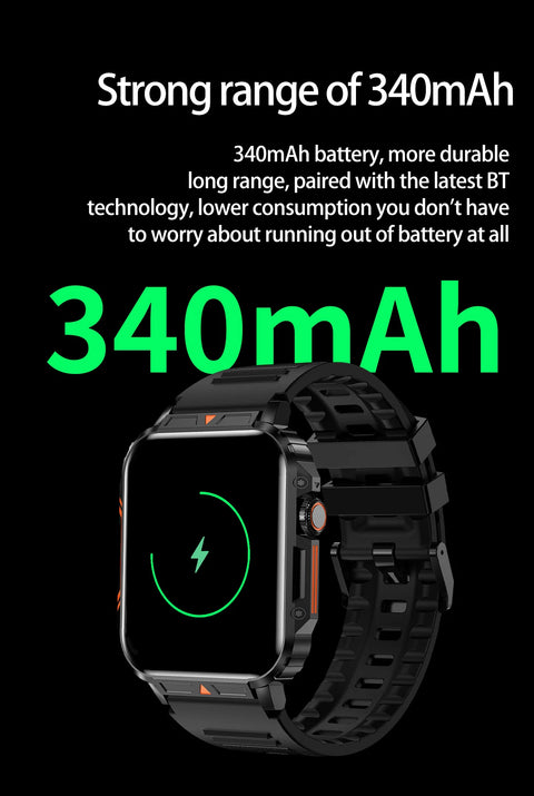 2024 New 1.95" Outdoor Military Smart Watch  For Xiaomi Android