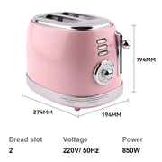 Stainless Steel Bread Maker Timer Electric Toaster For Sandwich & More