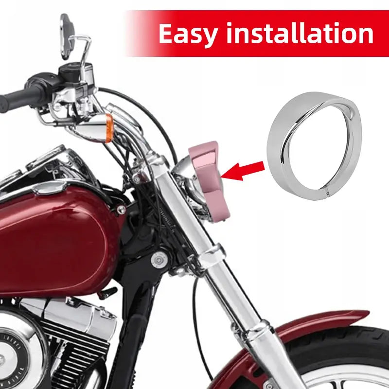 Motorcycle Headlight Trim Visor Ring 7’’ Bezel 4.5’’ LED Head Lamp For Harley Touring Road King Electra Glide