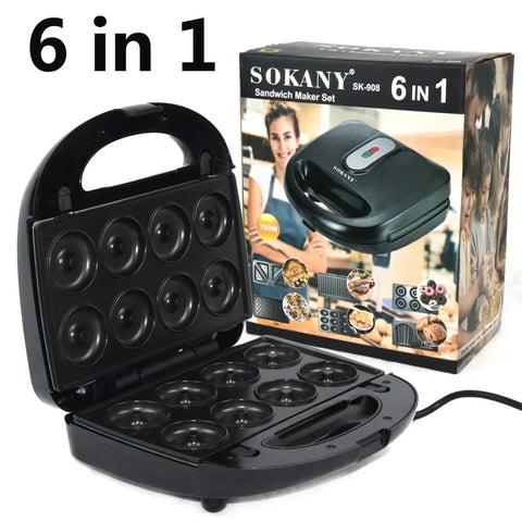 Electric Waffle Maker with Removable Plates Mini Donuts