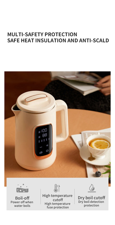 Stainless steel integrated Electric kettle adjustable temperature