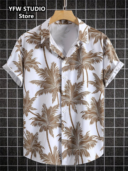 Camicia da spiaggia hawaiana estiva a maniche corte con stampa 3D alla moda
