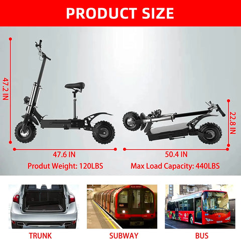 Dual Motor Long Range Electric Scooter For Adults 80 KM/H Max Speed