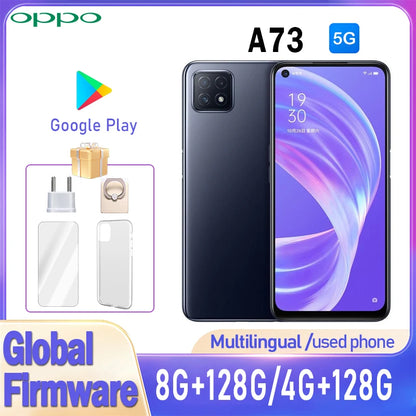 OPPO A73 5G smartPhone Global firmware  MTk Dimensity 720 google play Rear camera 16MP