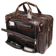 Male Large Capacity Travel Bag Multi-Functional 100% Real Leather Briefcase