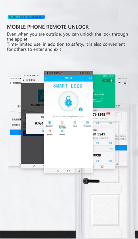 Smart Door Handle Fingerprint Password Digital Lock Tuya App Keyless