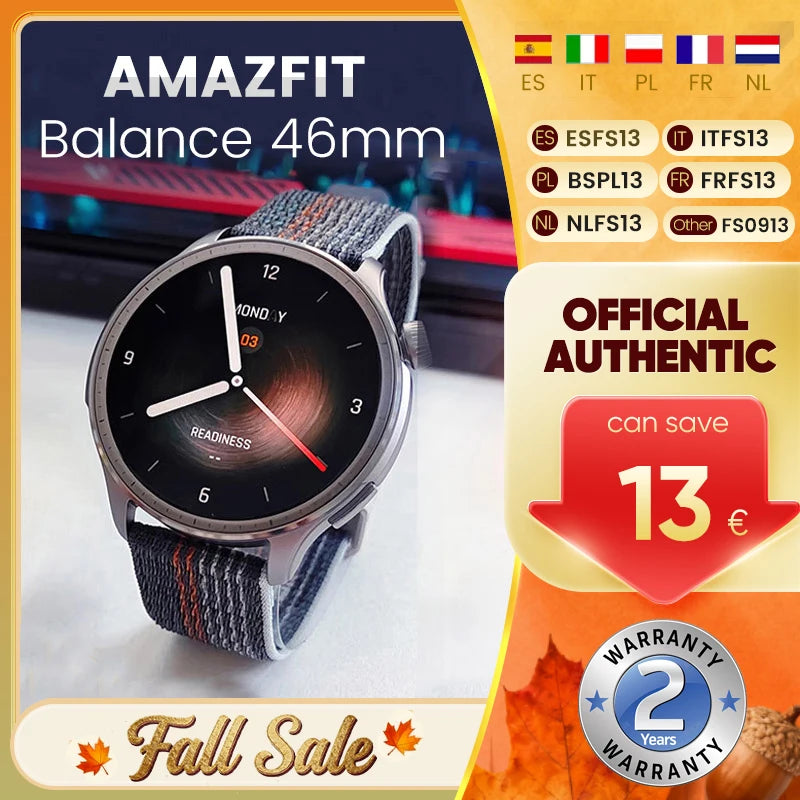 Amazfit Balance Smartwatch 46mm 1.5'' AMOLED Display 14 Days Battery Life For Android iOS