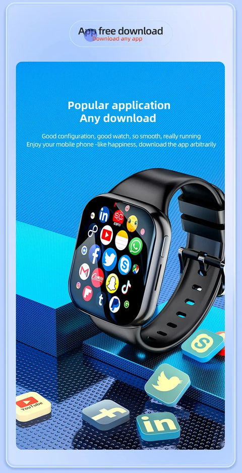 4G Network Smartwatch AMOLED Android Call GPS HD Camera NFC SIM Card