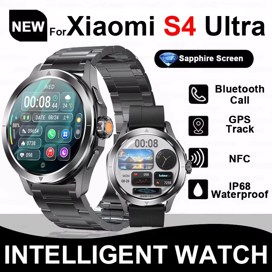 Smartwatch For Xiaomi S4 Ultra 1.53 inch AMOLED NFC GPS Compass Heart rate Tracking