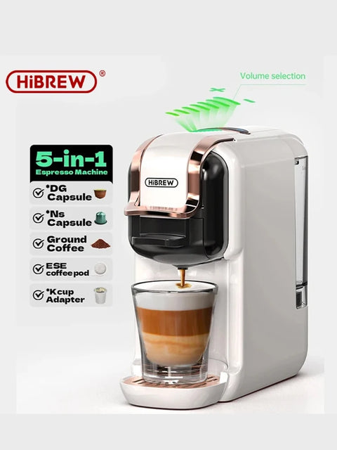 Hibrew 5 in 1 Multiple Capsule Coffee Machine Hot/Cold D G Cappuccino