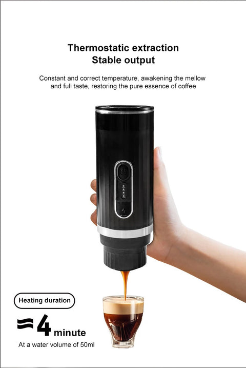 Portable Italian Espresso Machine 3-in-1 Capsule Powder Electric Outdoor