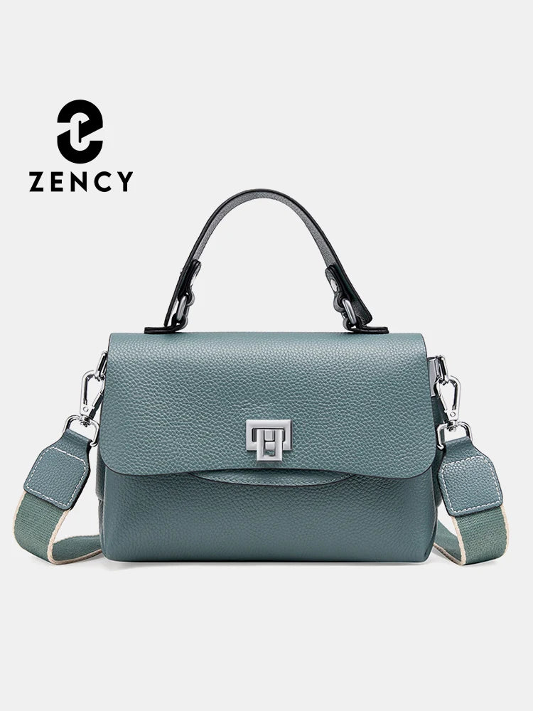 Zency Fashion Genuine Leather Top-handle Cross Body Bag For Women