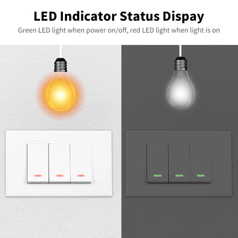 Tuya WiFi/Zigbee Smart Wall Light Push Button Physical Switch 100-240V