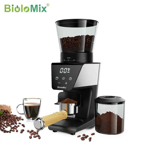 BioloMix Automatic Burr Mill Electric Coffee Grinder 30 Gears for Espresso